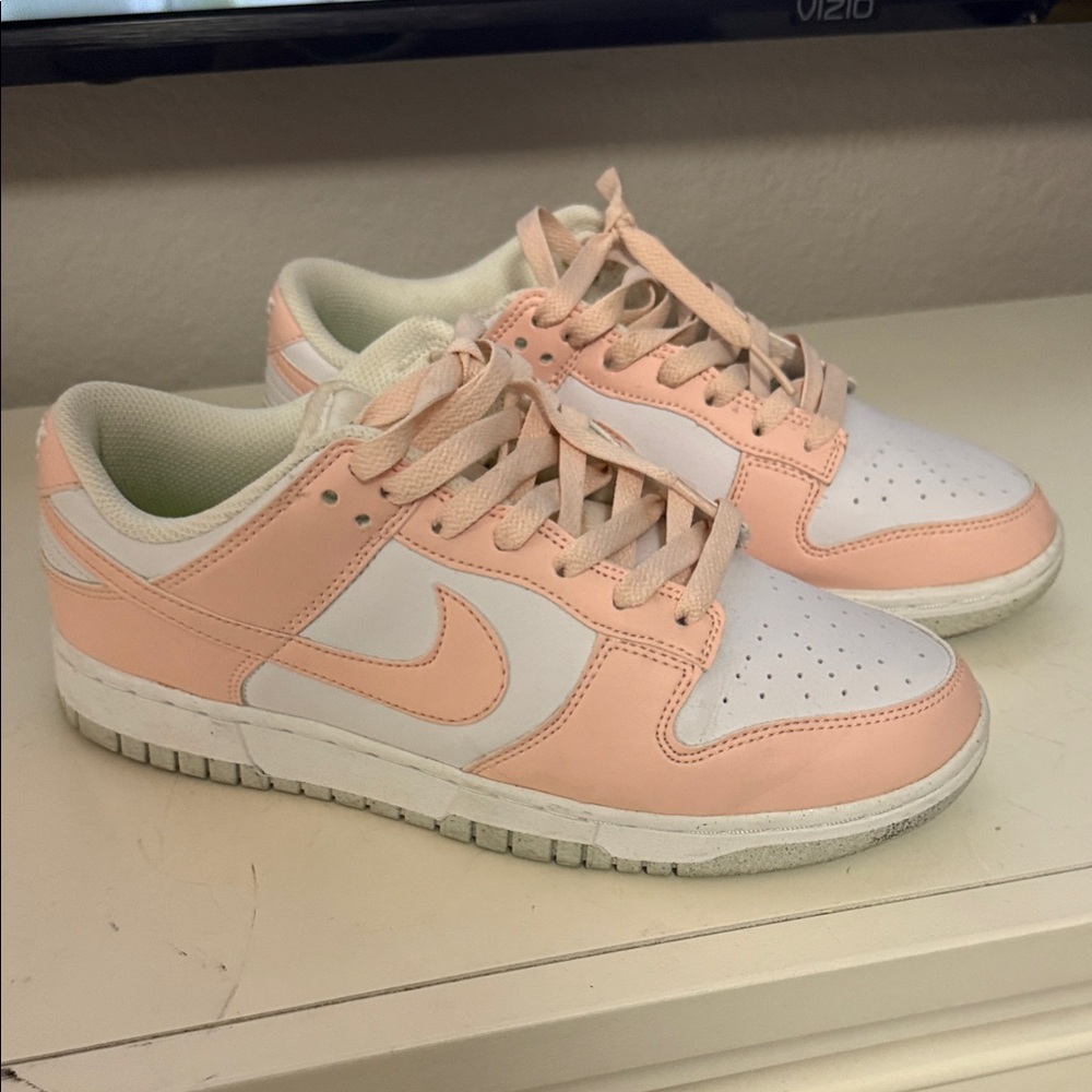 Nike Women's Nike Dunk Blush Pink and White Sneakers